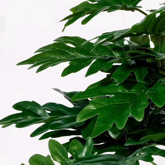 Studio McGee NWT Faux Philodendron Decorative Plant in Wicker Basket 18"H - Picture 3 of 6